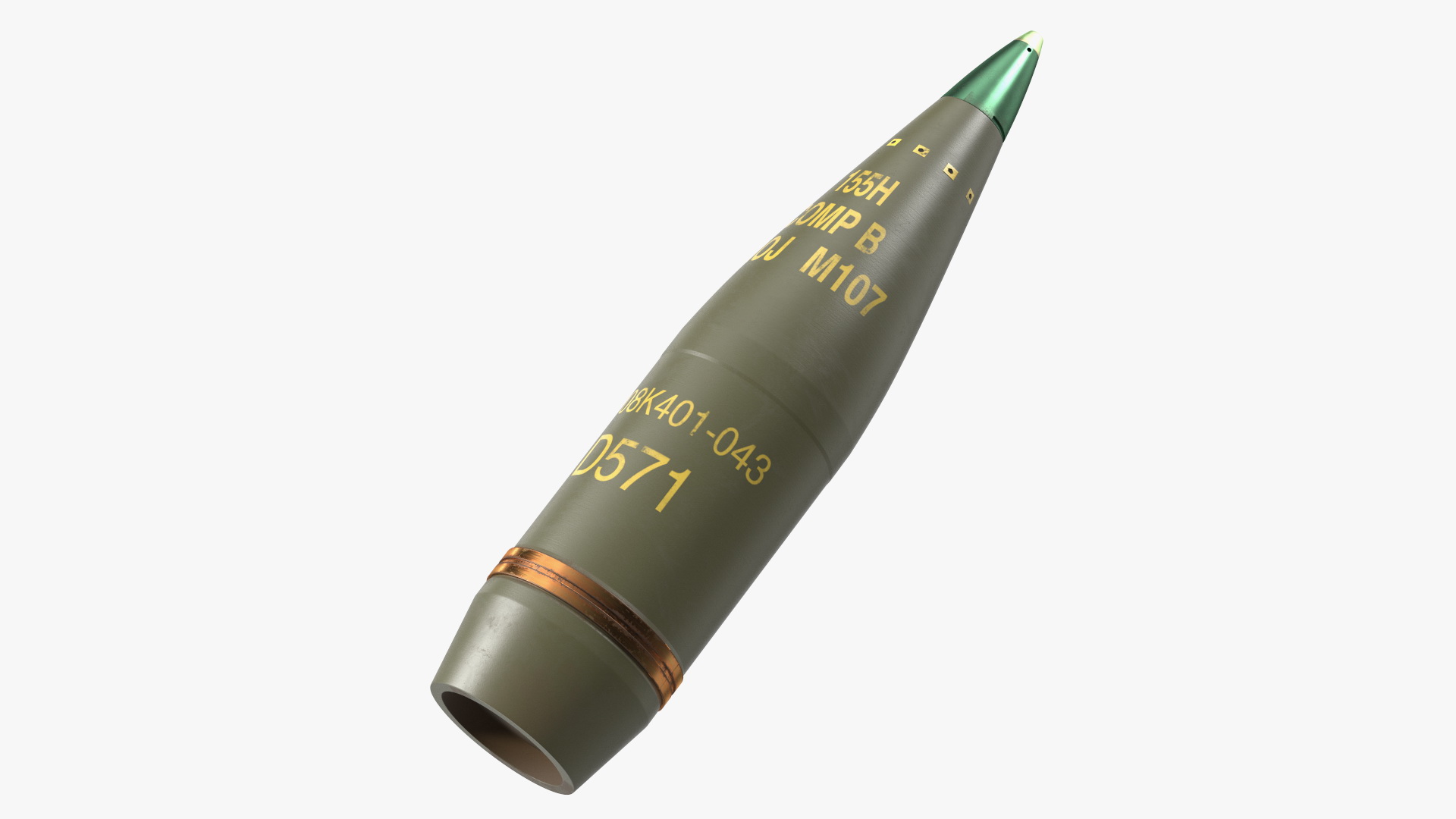 3D Artillery Shell Military Projectile 155mm