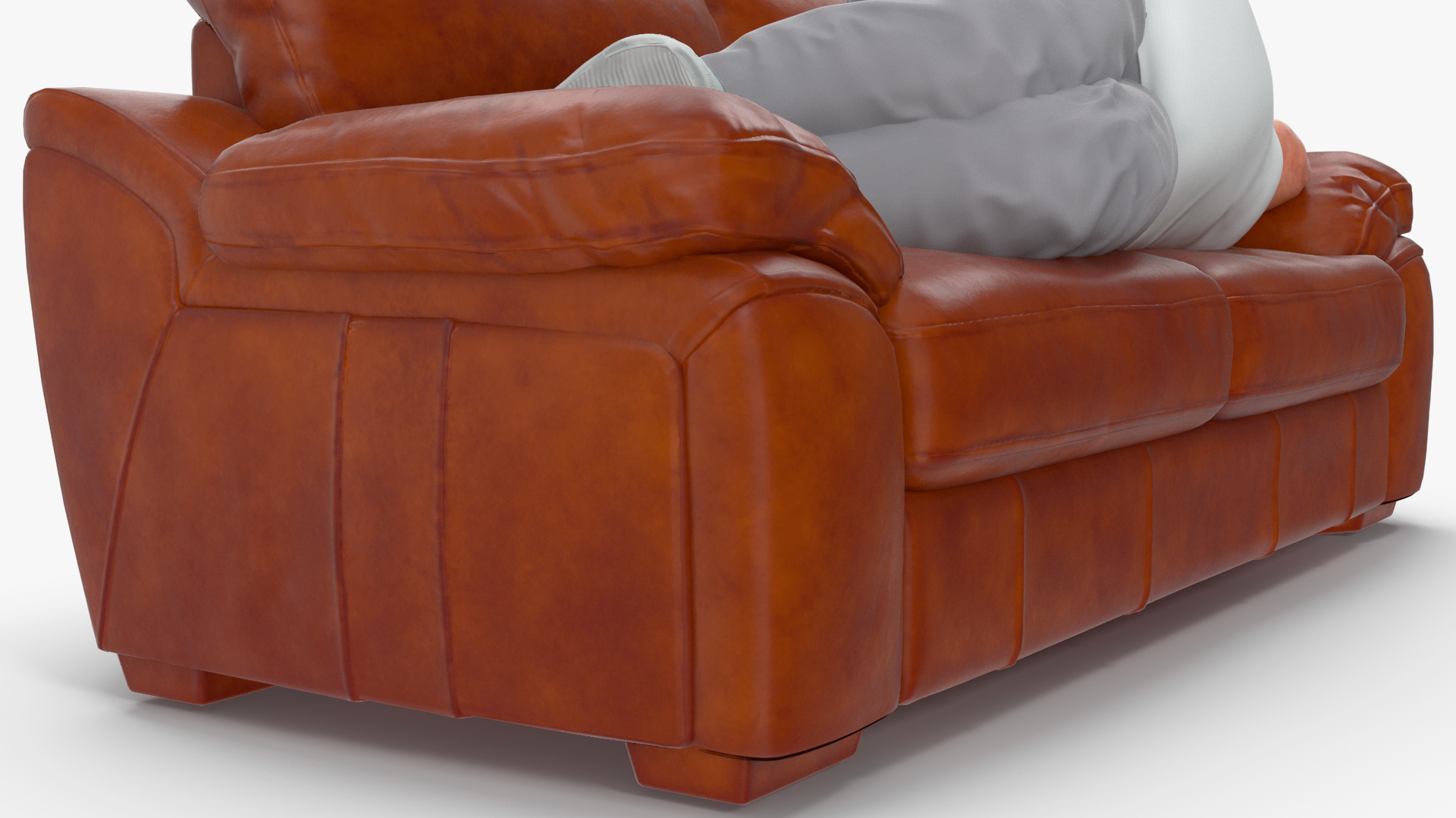 3D model Fat Man Lying on the Couch Fur