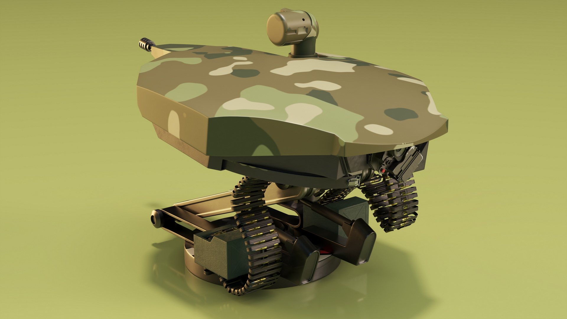 3D Camouflaged Turret for Interceptor Car model