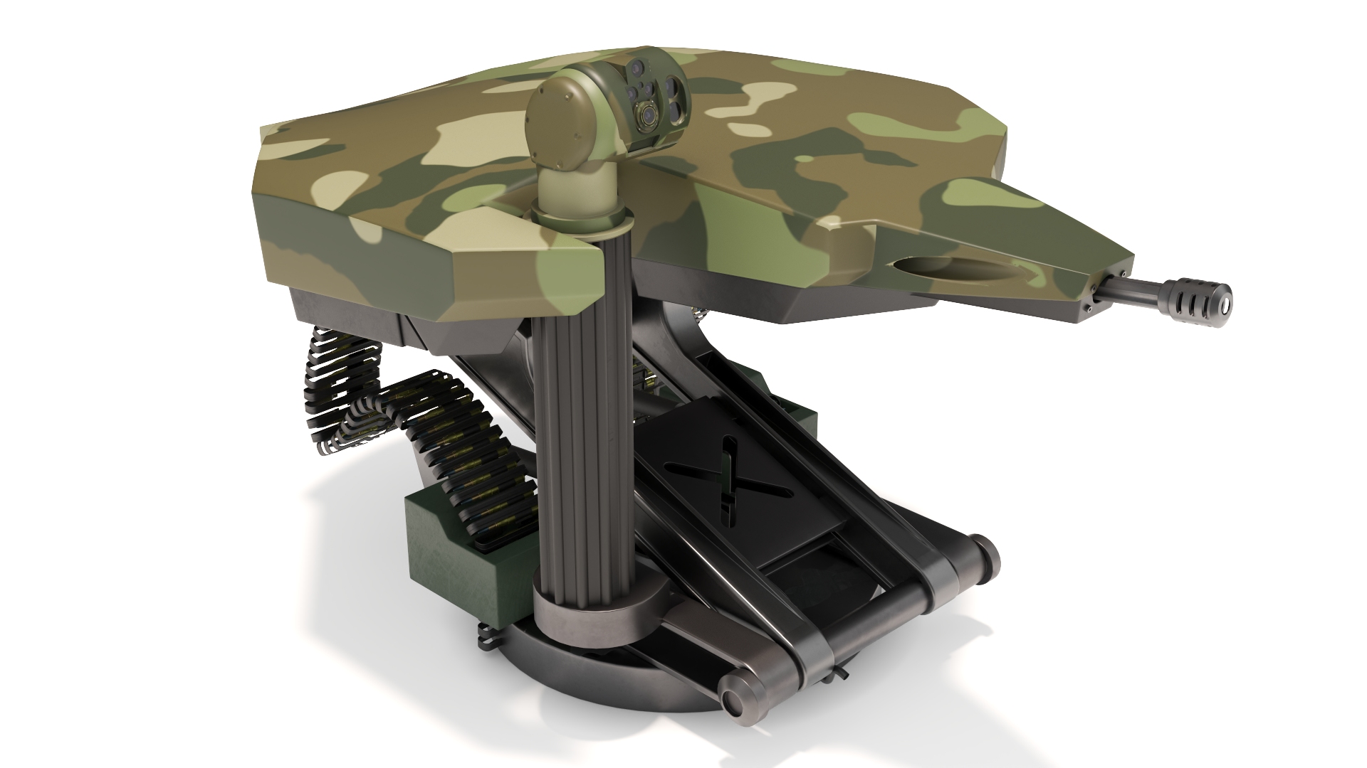3D Camouflaged Turret for Interceptor Car model