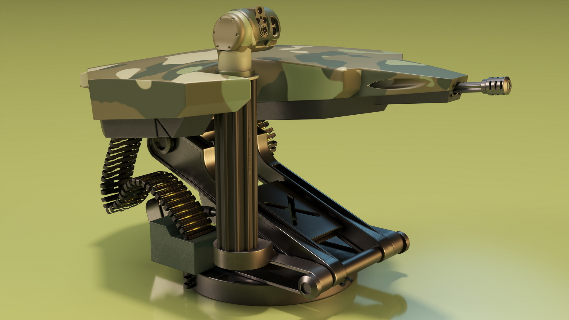 3D Camouflaged Turret for Interceptor Car model