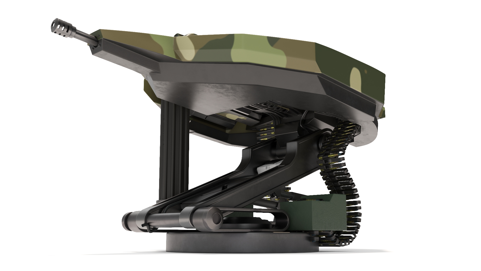 3D Camouflaged Turret for Interceptor Car model