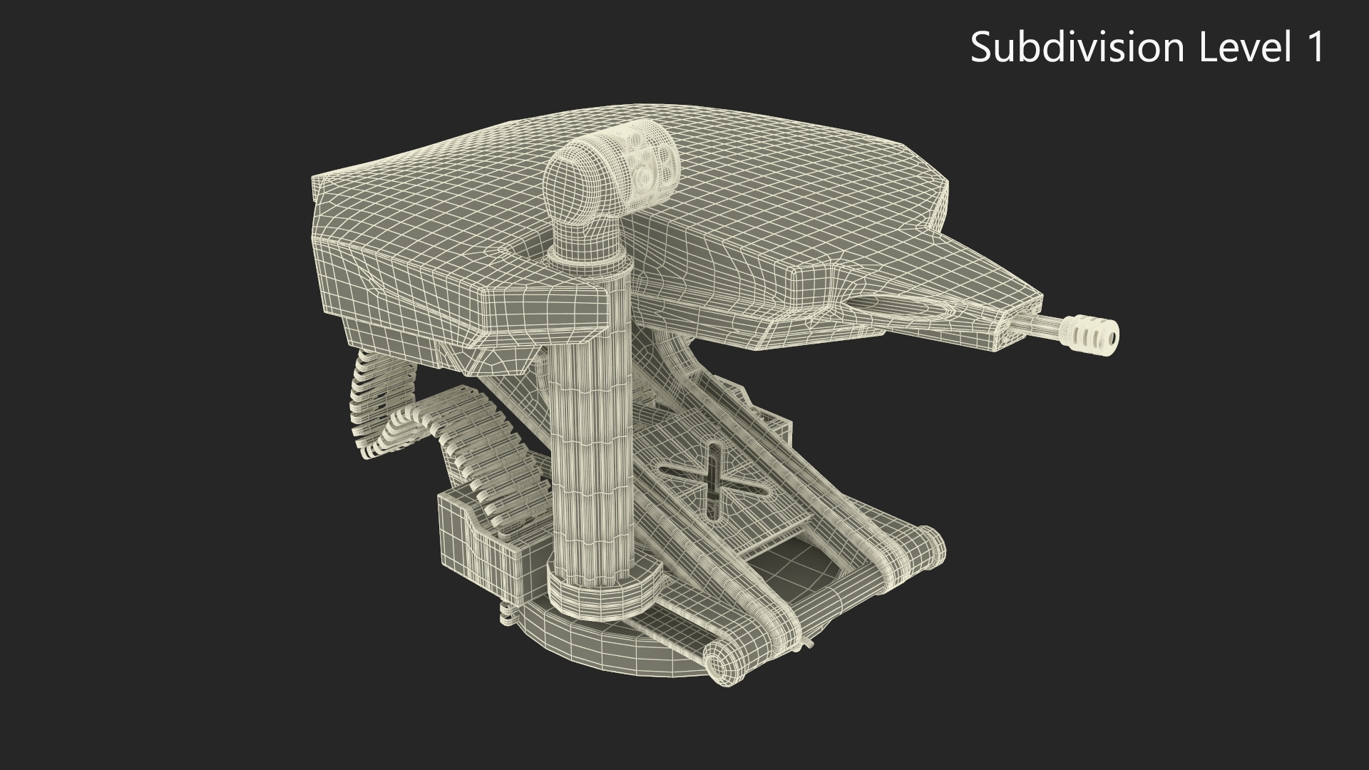 3D Camouflaged Turret for Interceptor Car model