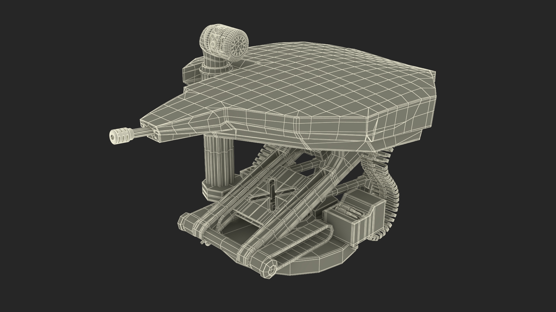 3D Camouflaged Turret for Interceptor Car model