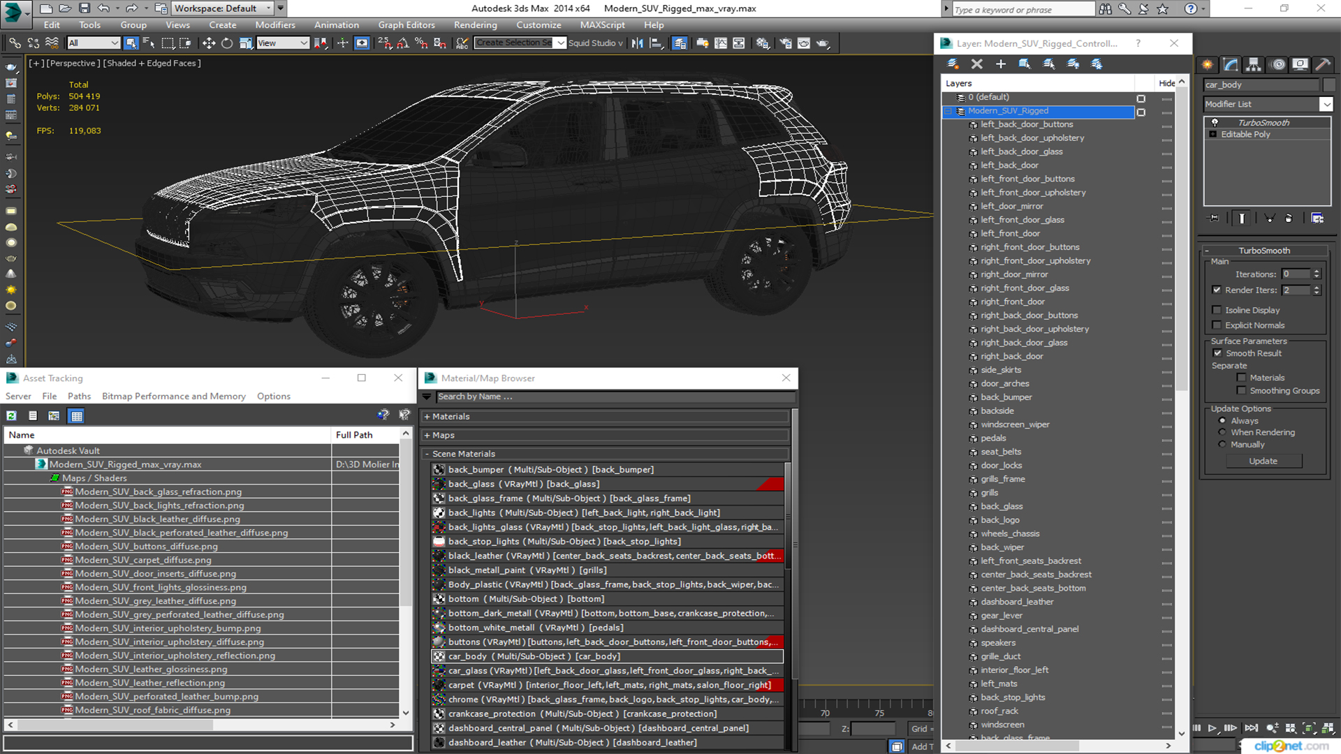 Modern SUV Rigged 3D