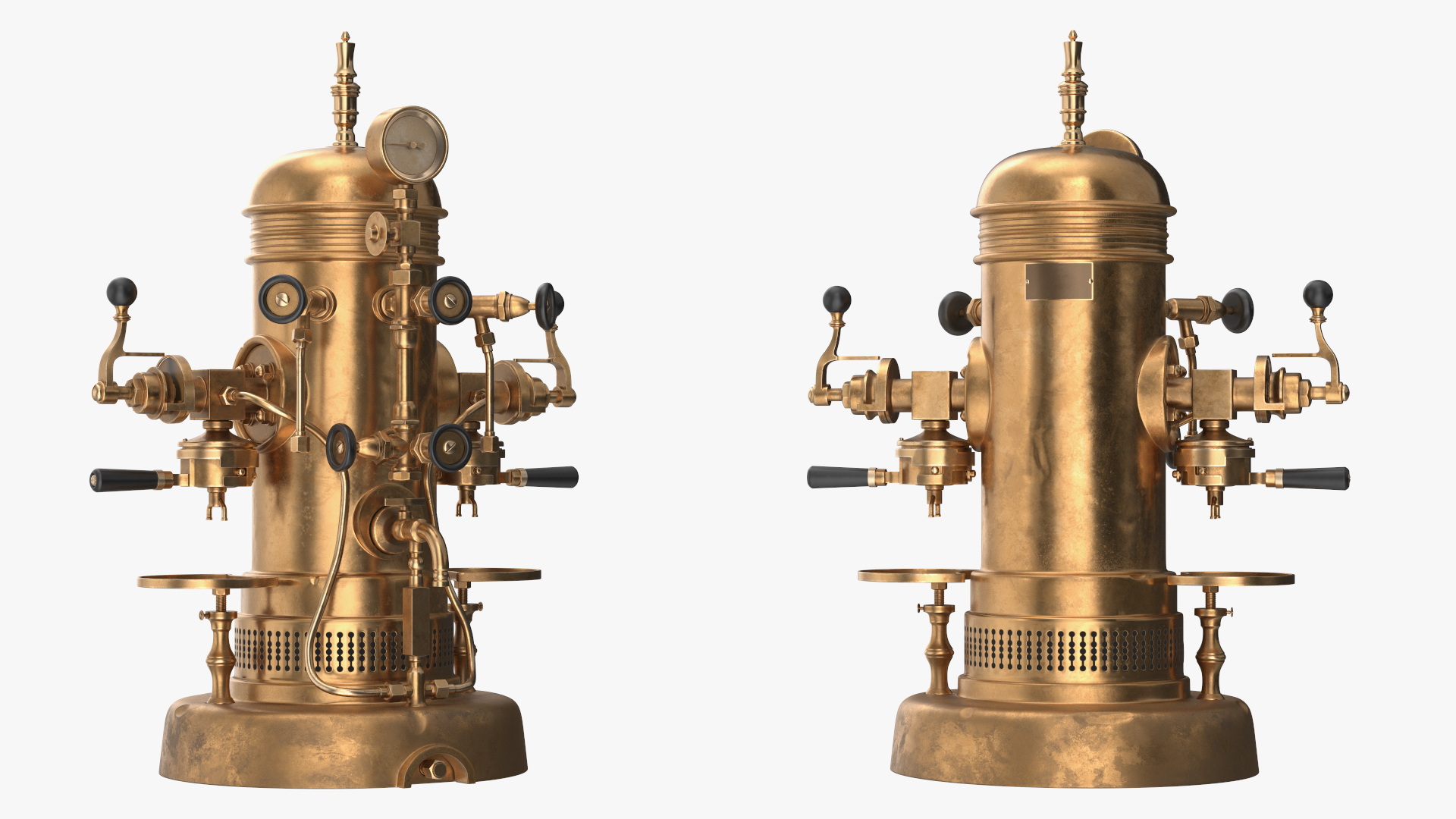 3D Vintage Bronze Espresso Machine