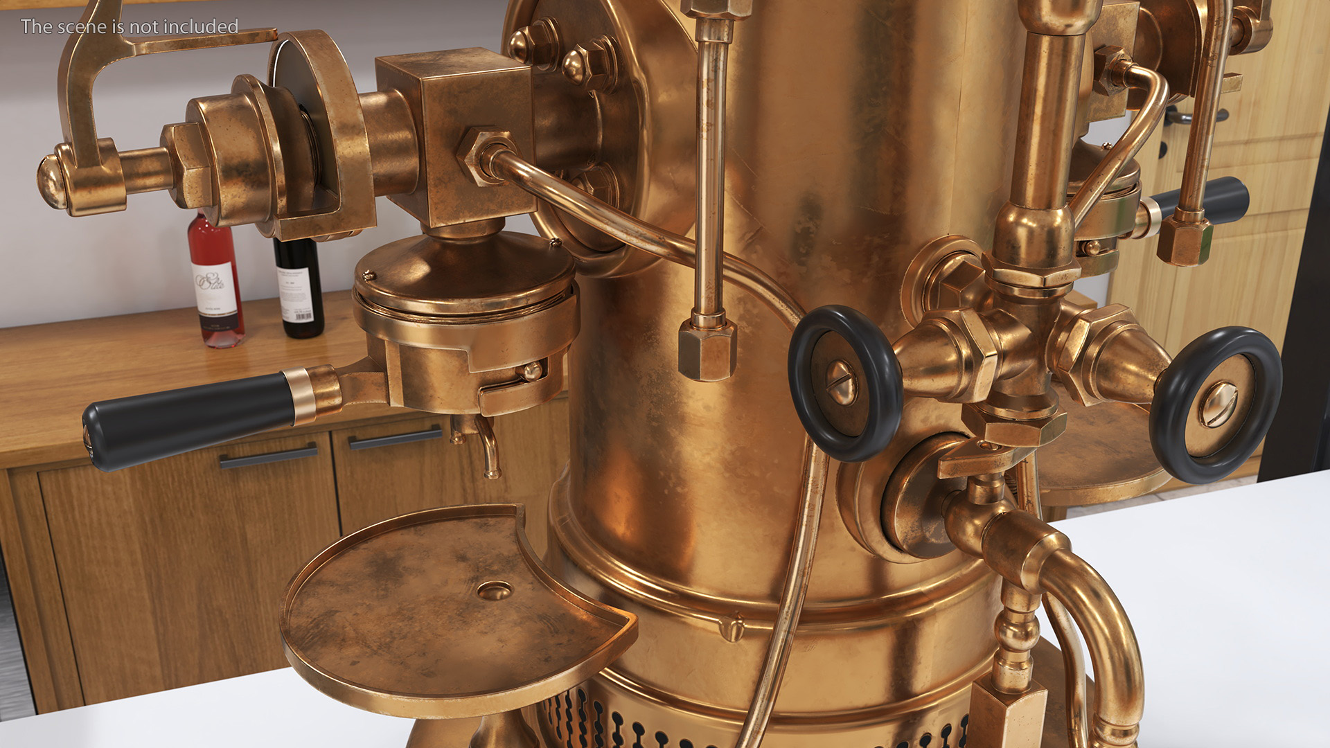 3D Vintage Bronze Espresso Machine