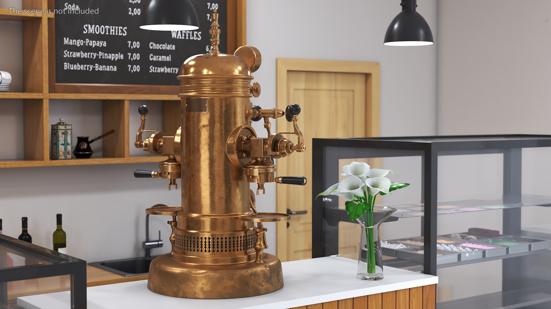 3D Vintage Bronze Espresso Machine