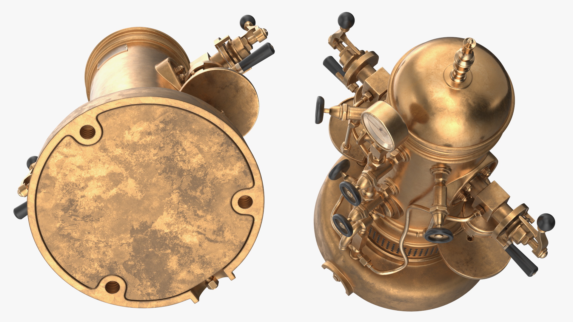 3D Vintage Bronze Espresso Machine