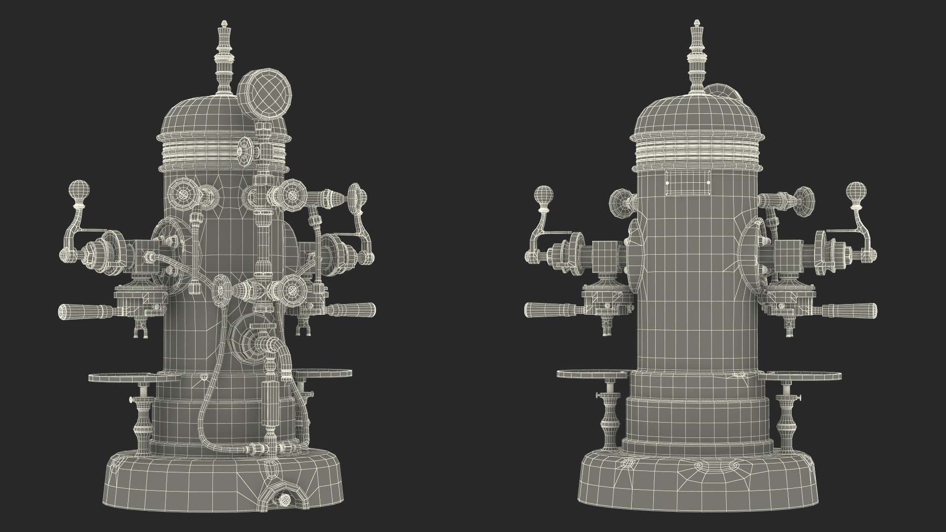 3D Vintage Bronze Espresso Machine