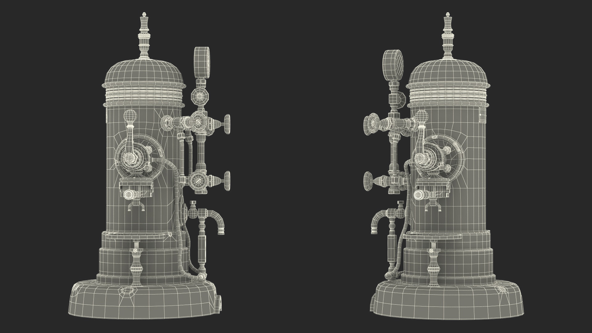 3D Vintage Bronze Espresso Machine