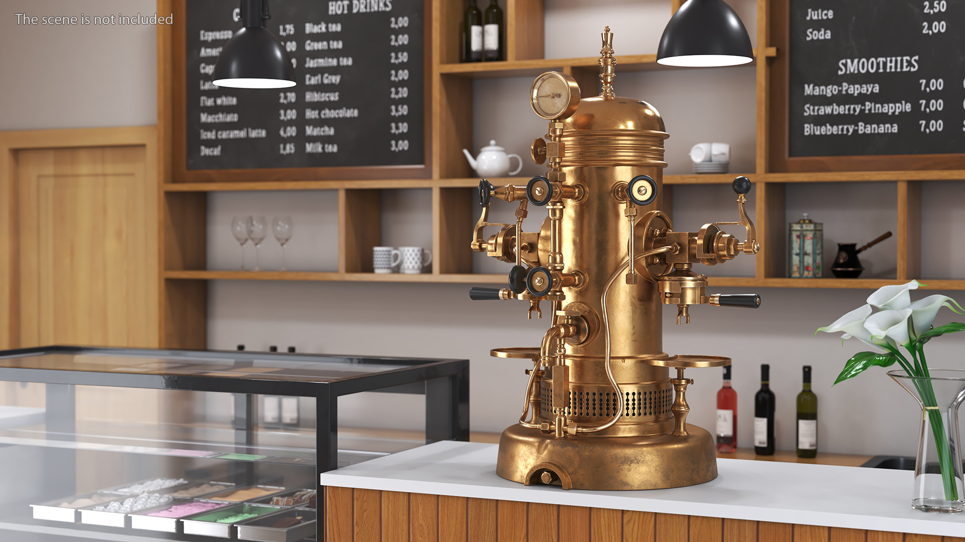 3D Vintage Bronze Espresso Machine