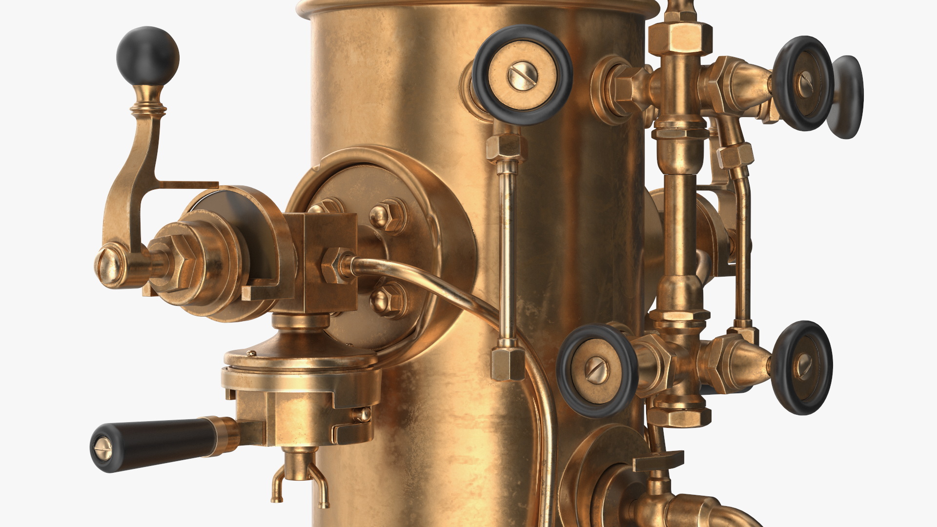 3D Vintage Bronze Espresso Machine