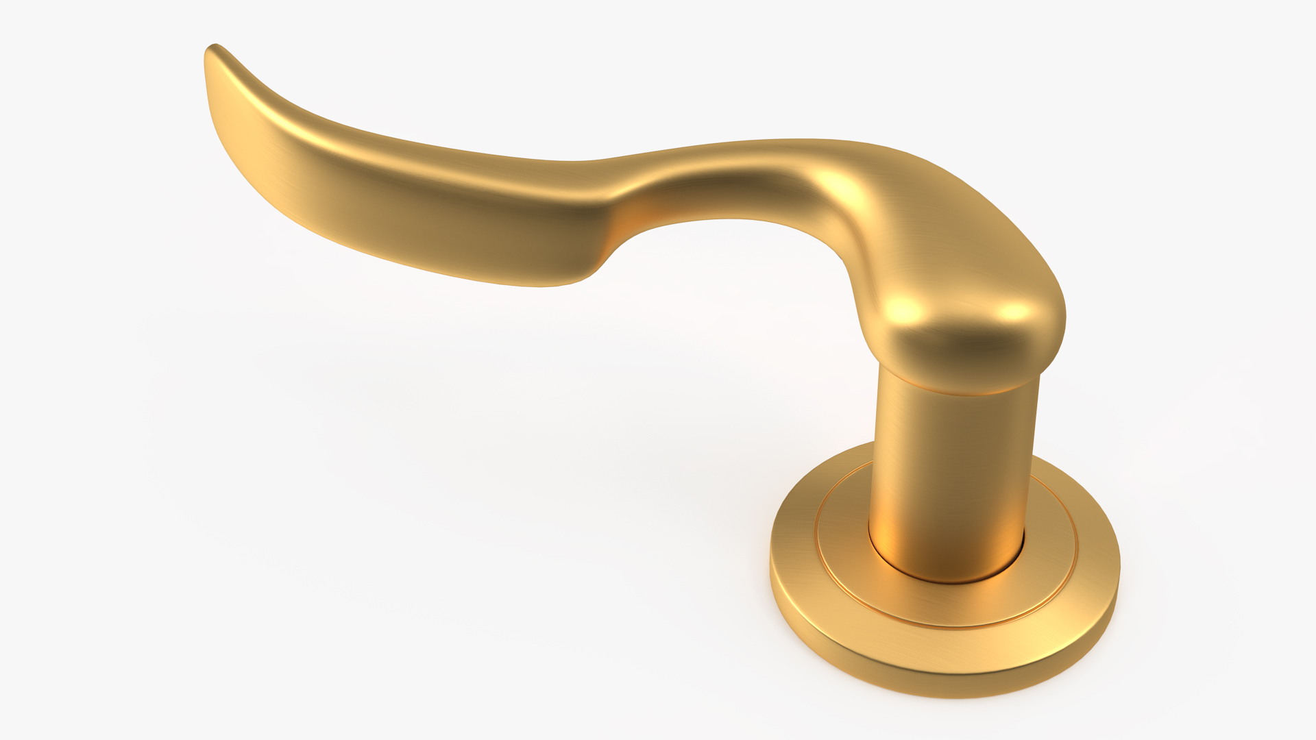 3D Gold Curly Door Handles model