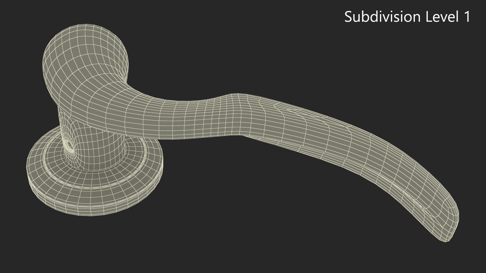 3D Gold Curly Door Handles model
