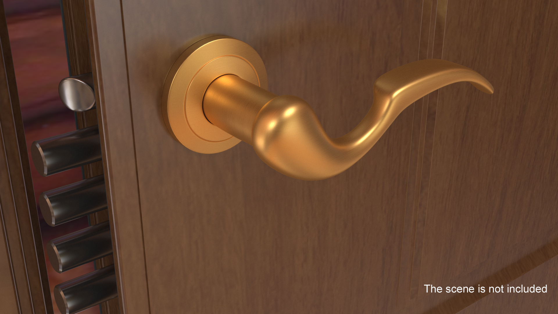 3D Gold Curly Door Handles model
