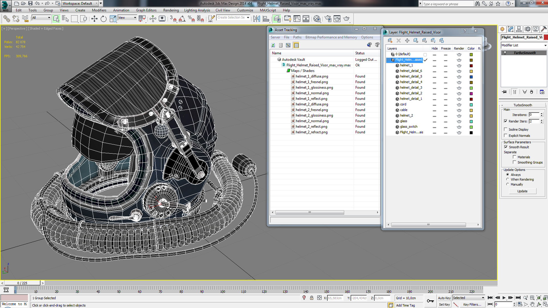 3D Flight Helmet Raised Visor