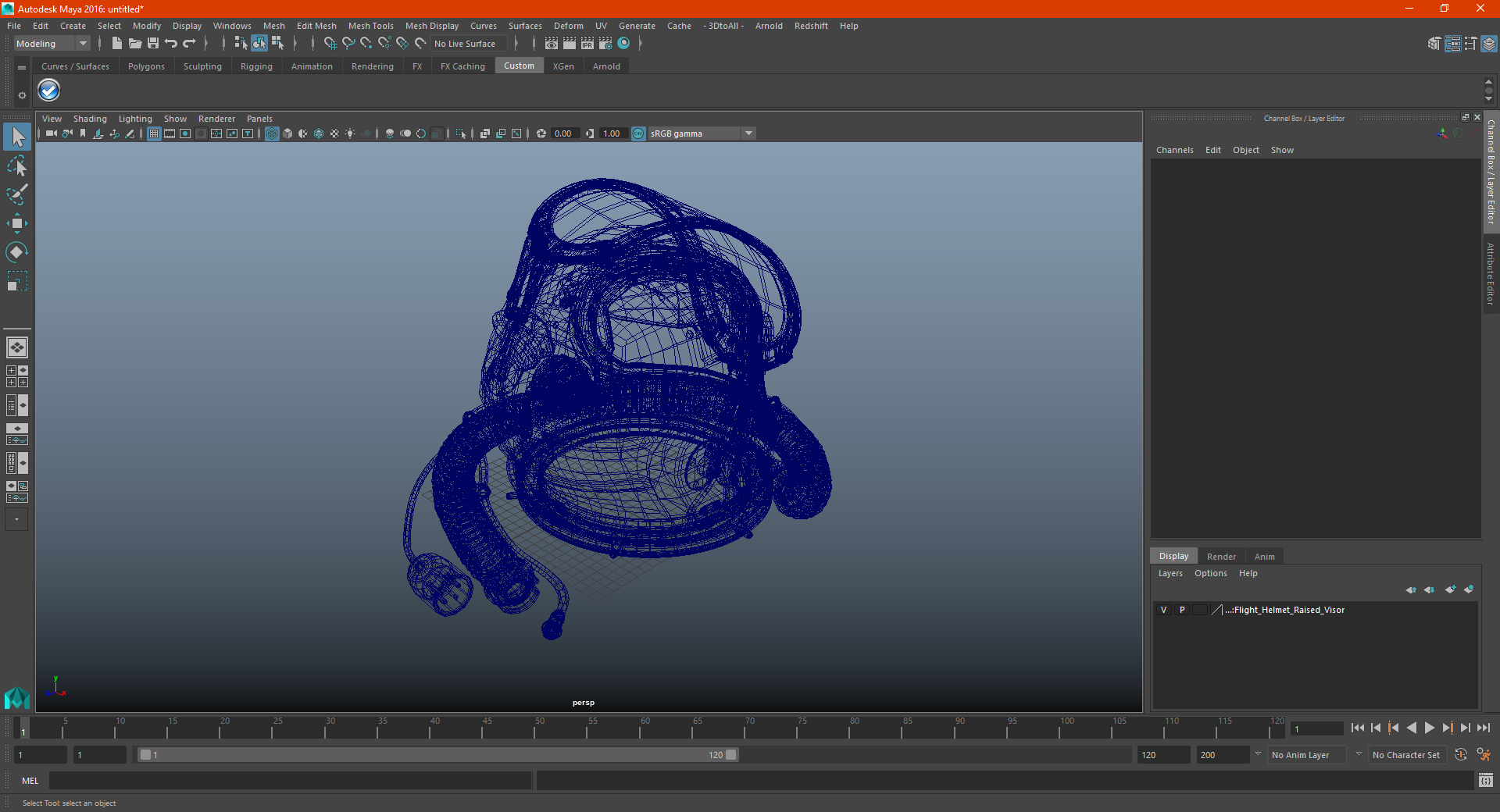 3D Flight Helmet Raised Visor