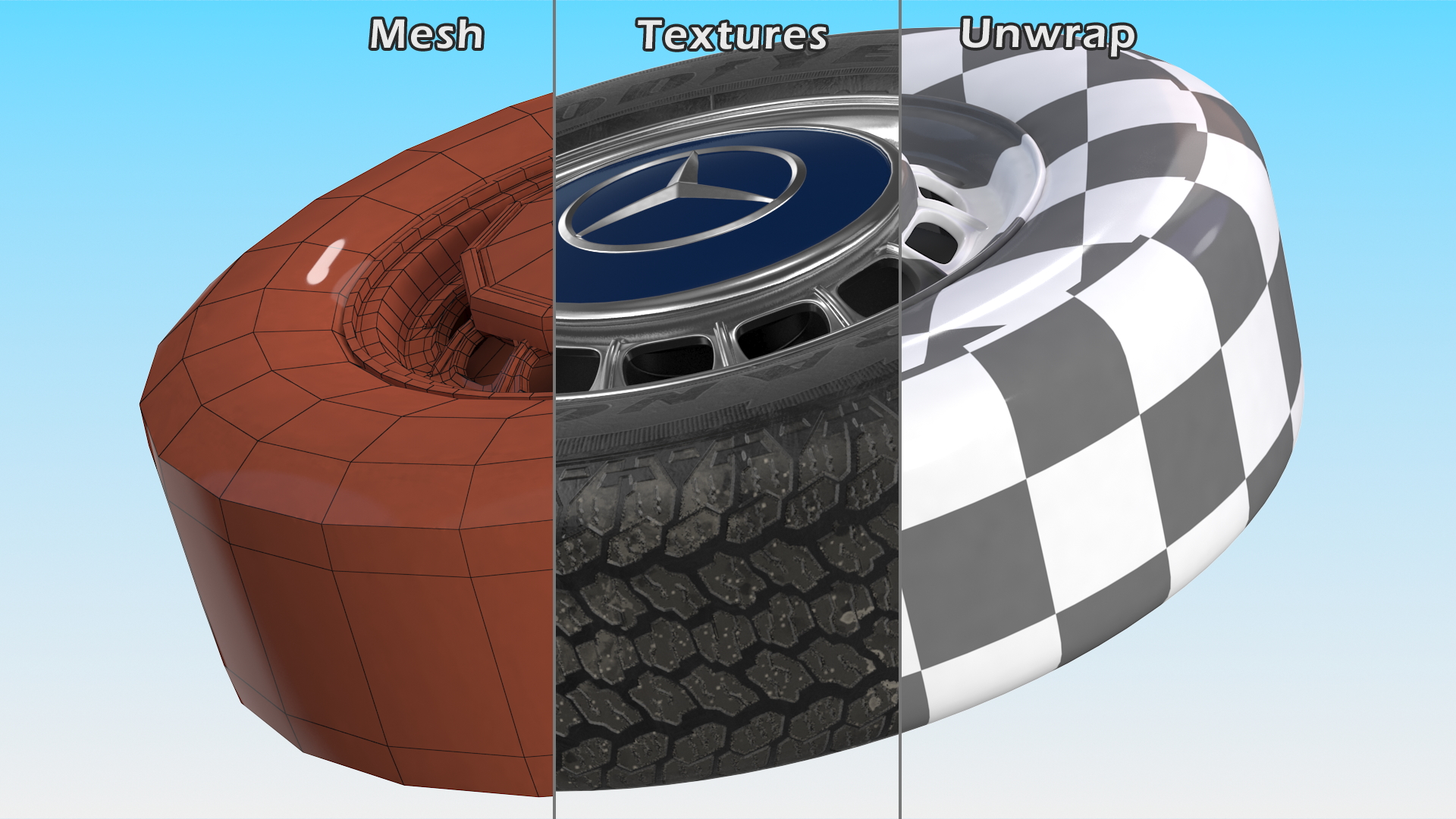 3D Mercedes Benz 350 SE Wheel