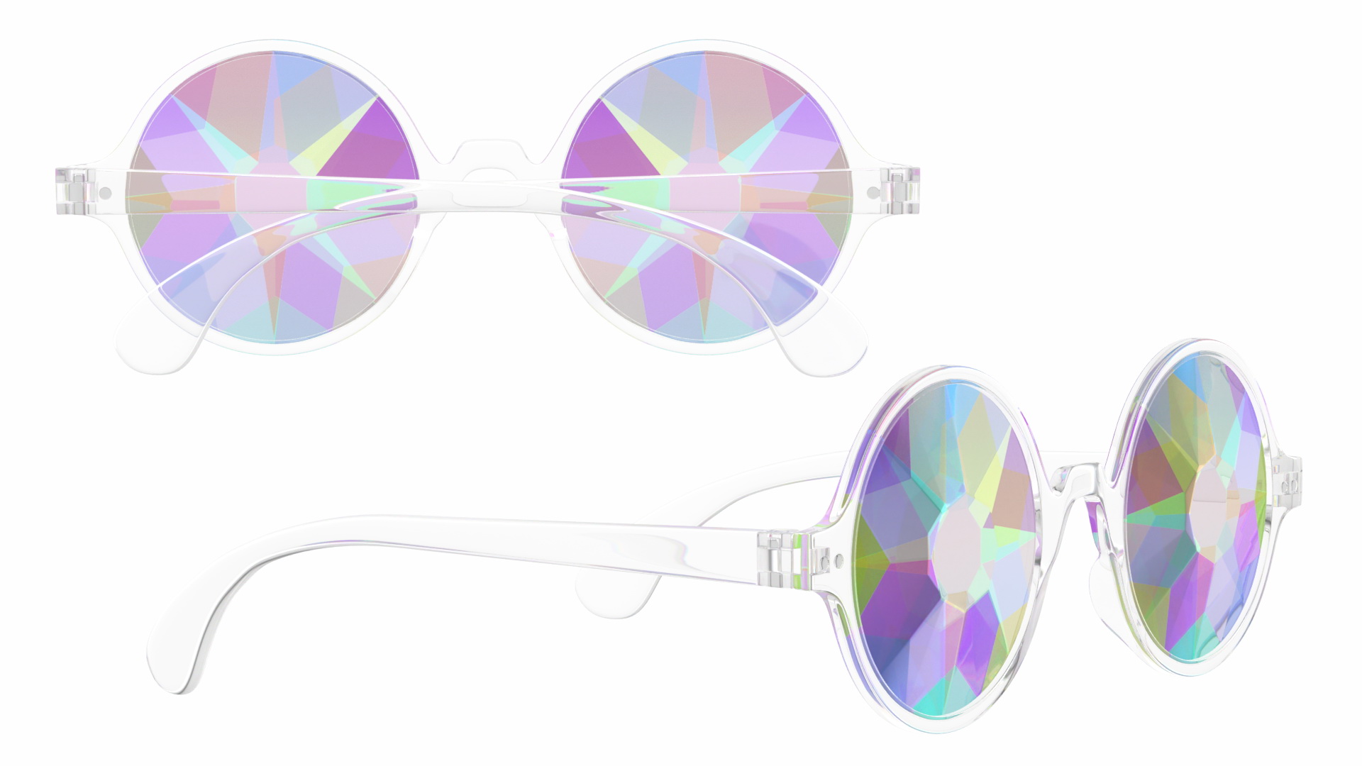3D Kaleidoscope Crystal Glasses model