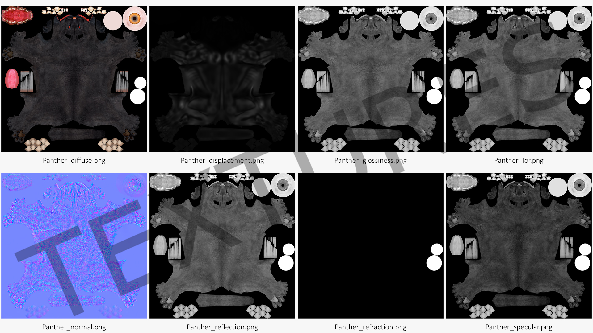 Black Panther Lying Down 3D model
