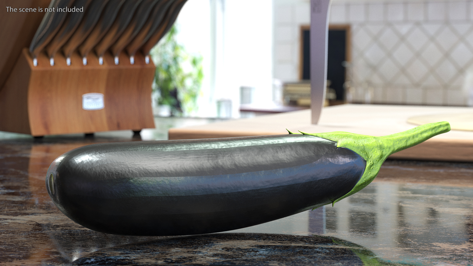 3D Black European Eggplant model