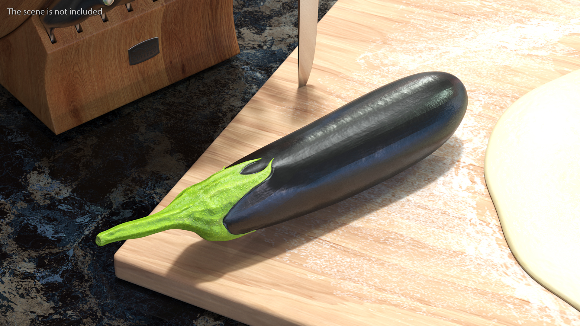 3D Black European Eggplant model