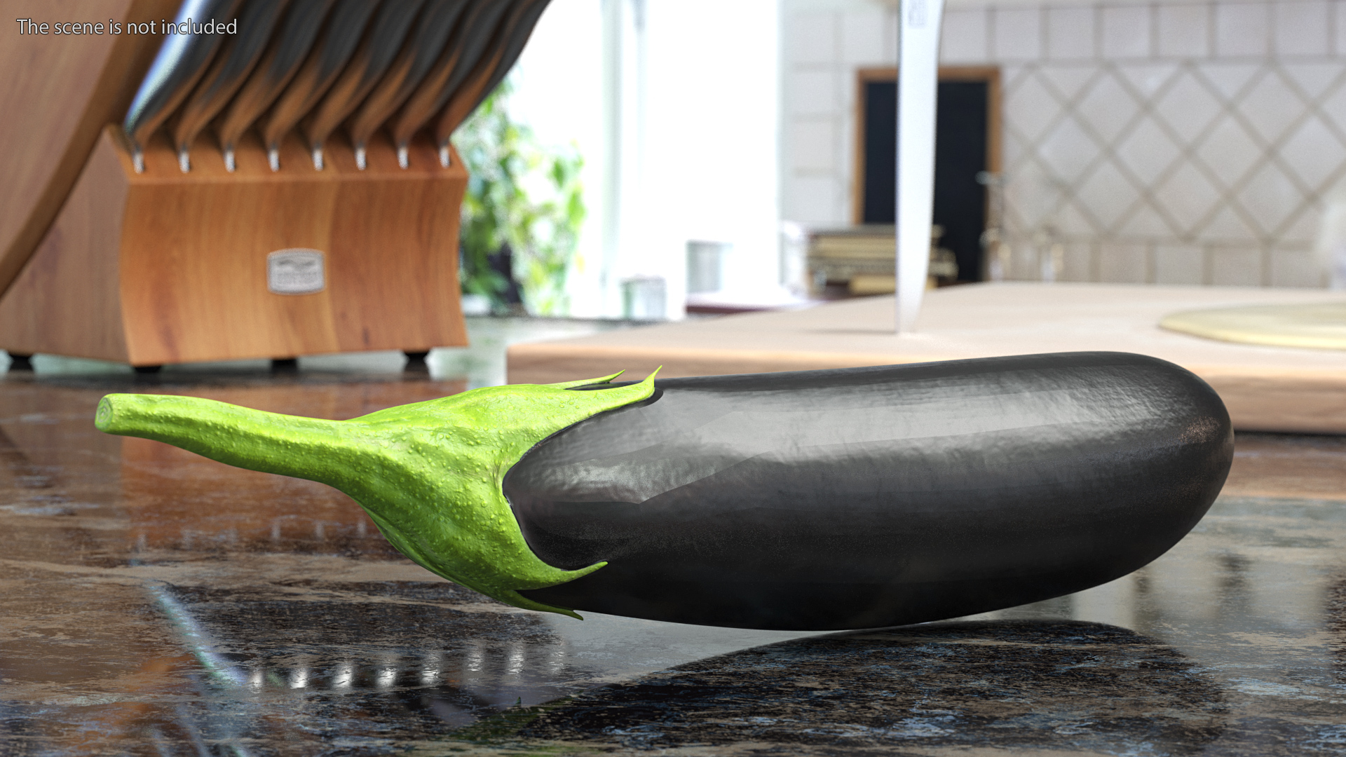 3D Black European Eggplant model