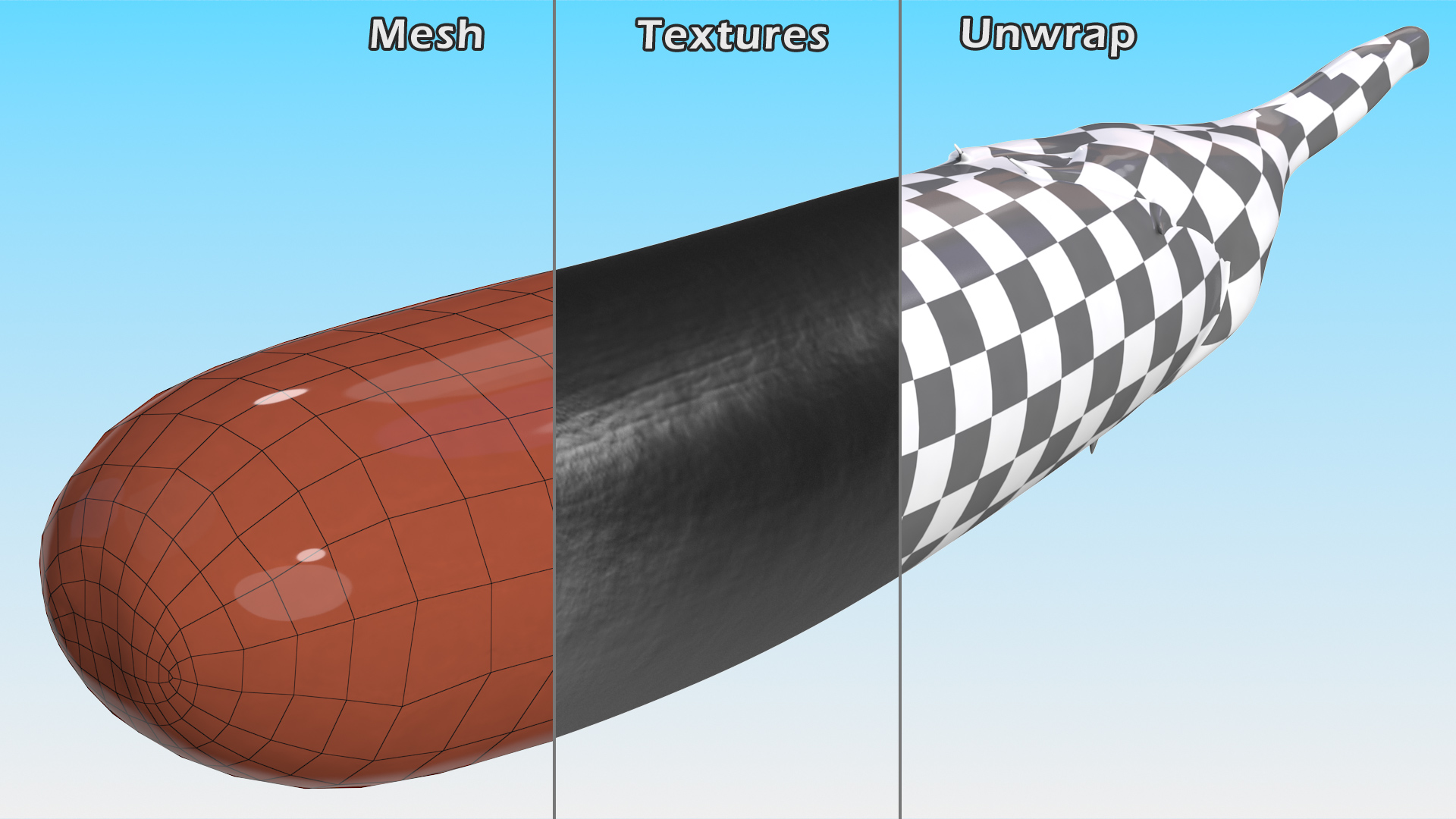 3D Black European Eggplant model