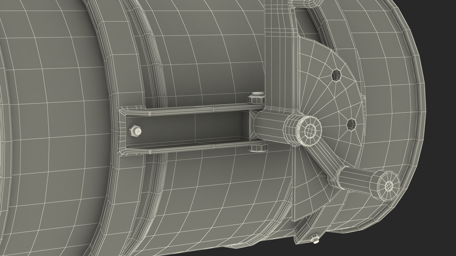 Crane Mounted Drum Lifter and Rotator with Barrel 3D model