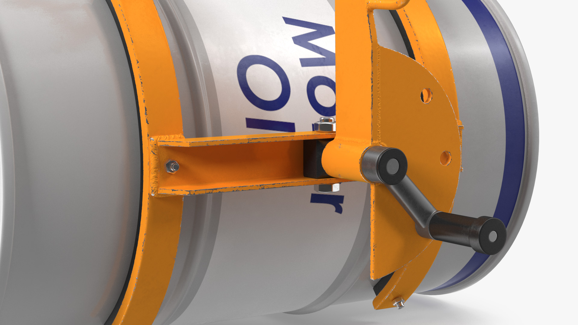 Crane Mounted Drum Lifter and Rotator with Barrel 3D model