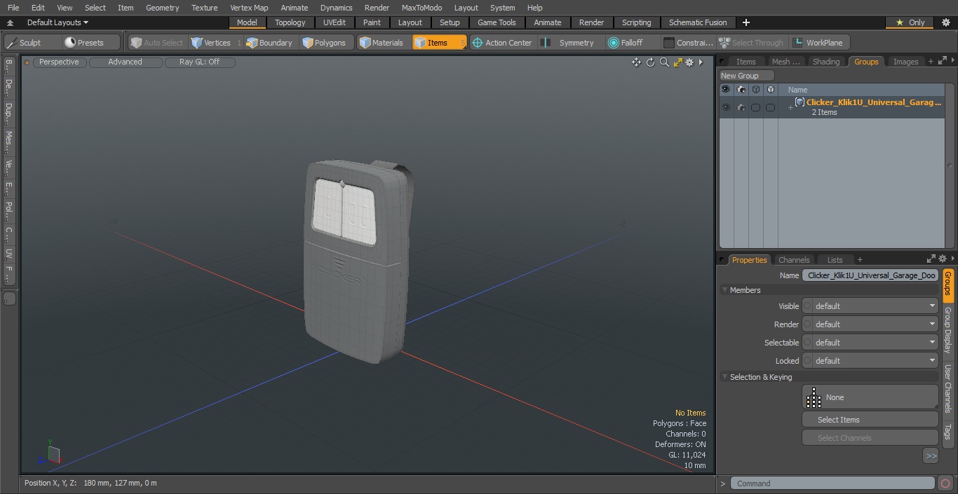3D model Clicker Klik1U Universal Garage Door Opener Remote