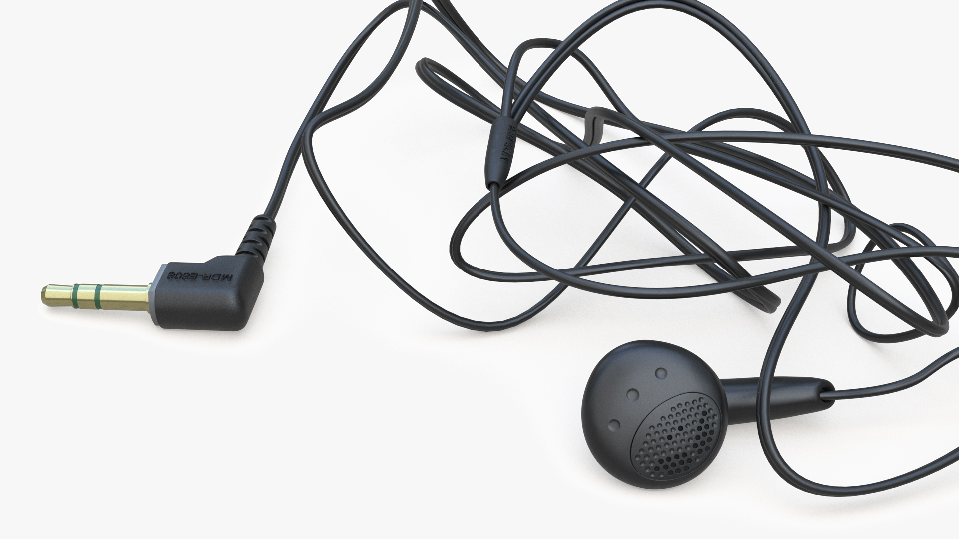 3D Sony Vintage In-Ear Headphones Tangled model