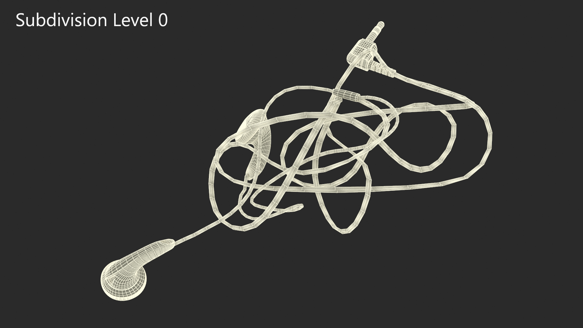 3D Sony Vintage In-Ear Headphones Tangled model
