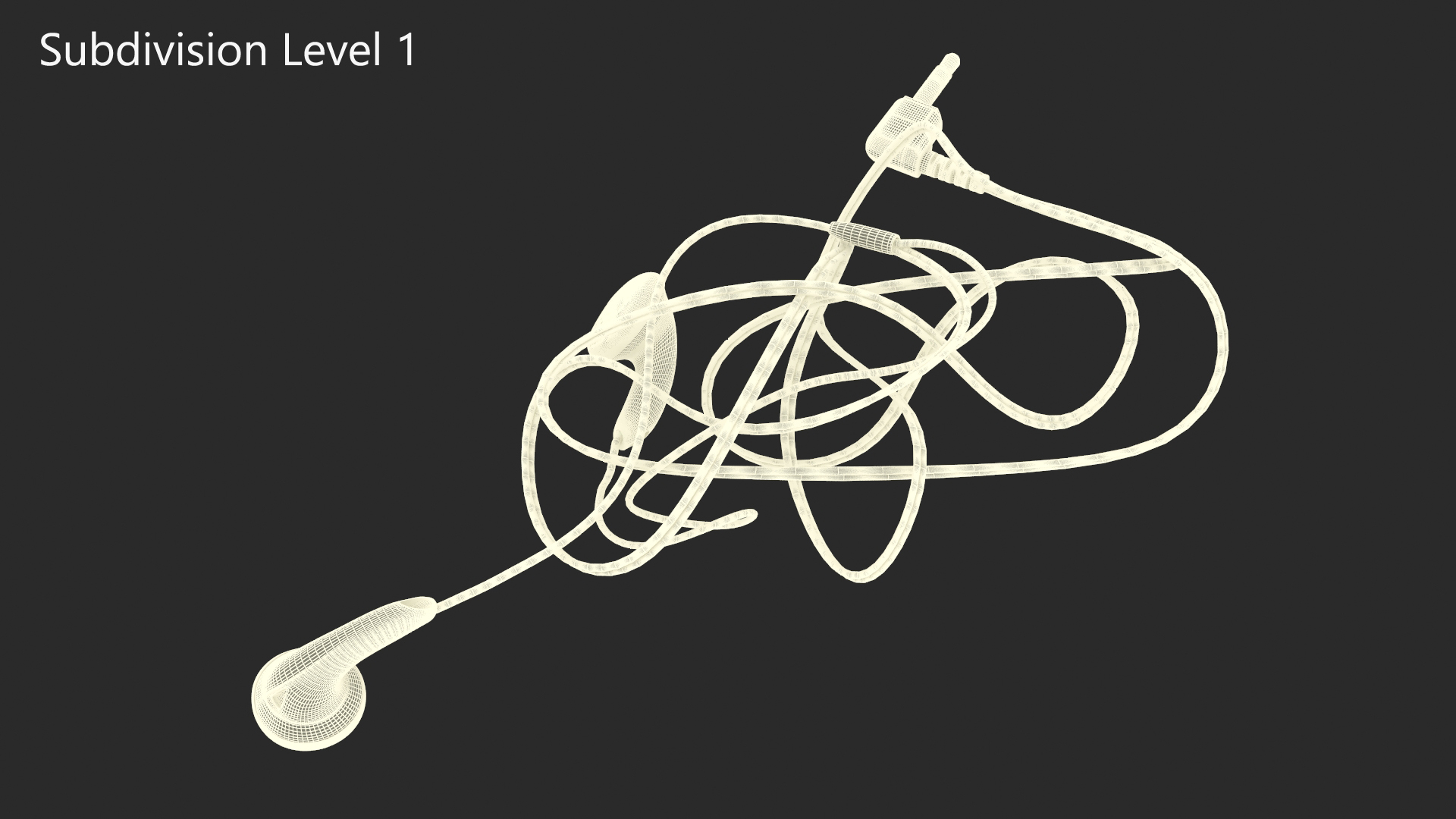 3D Sony Vintage In-Ear Headphones Tangled model