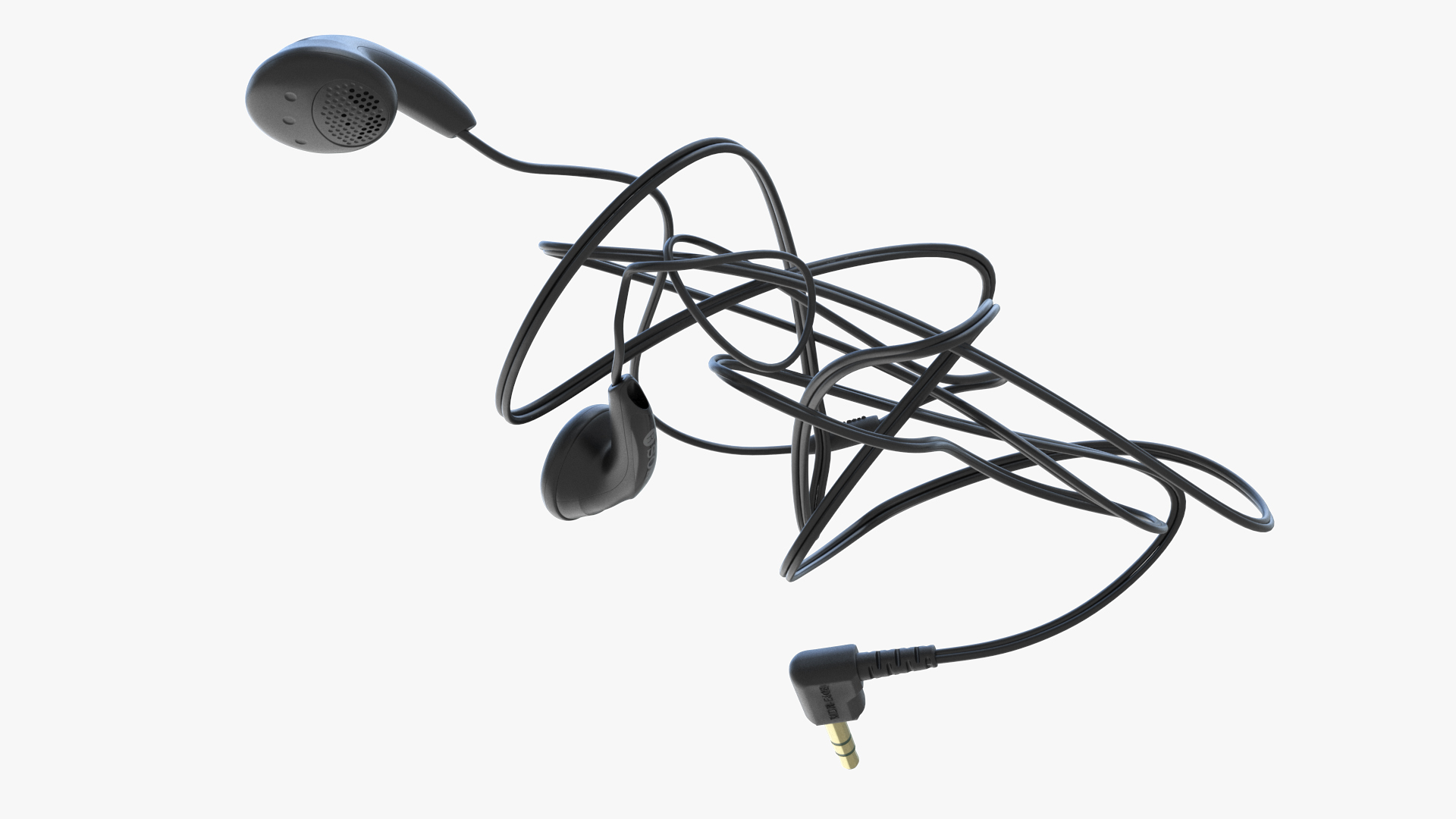 3D Sony Vintage In-Ear Headphones Tangled model