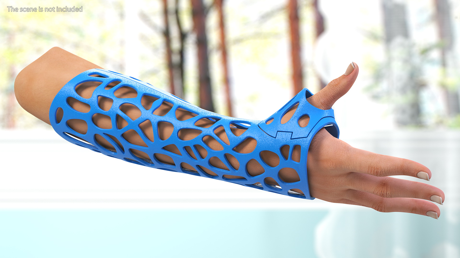 3D-Printed Orthopedic Cast On Hand 3D model