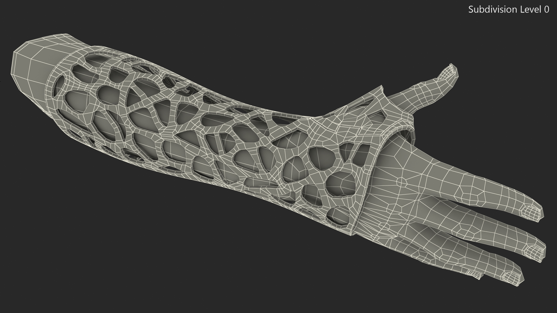 3D-Printed Orthopedic Cast On Hand 3D model