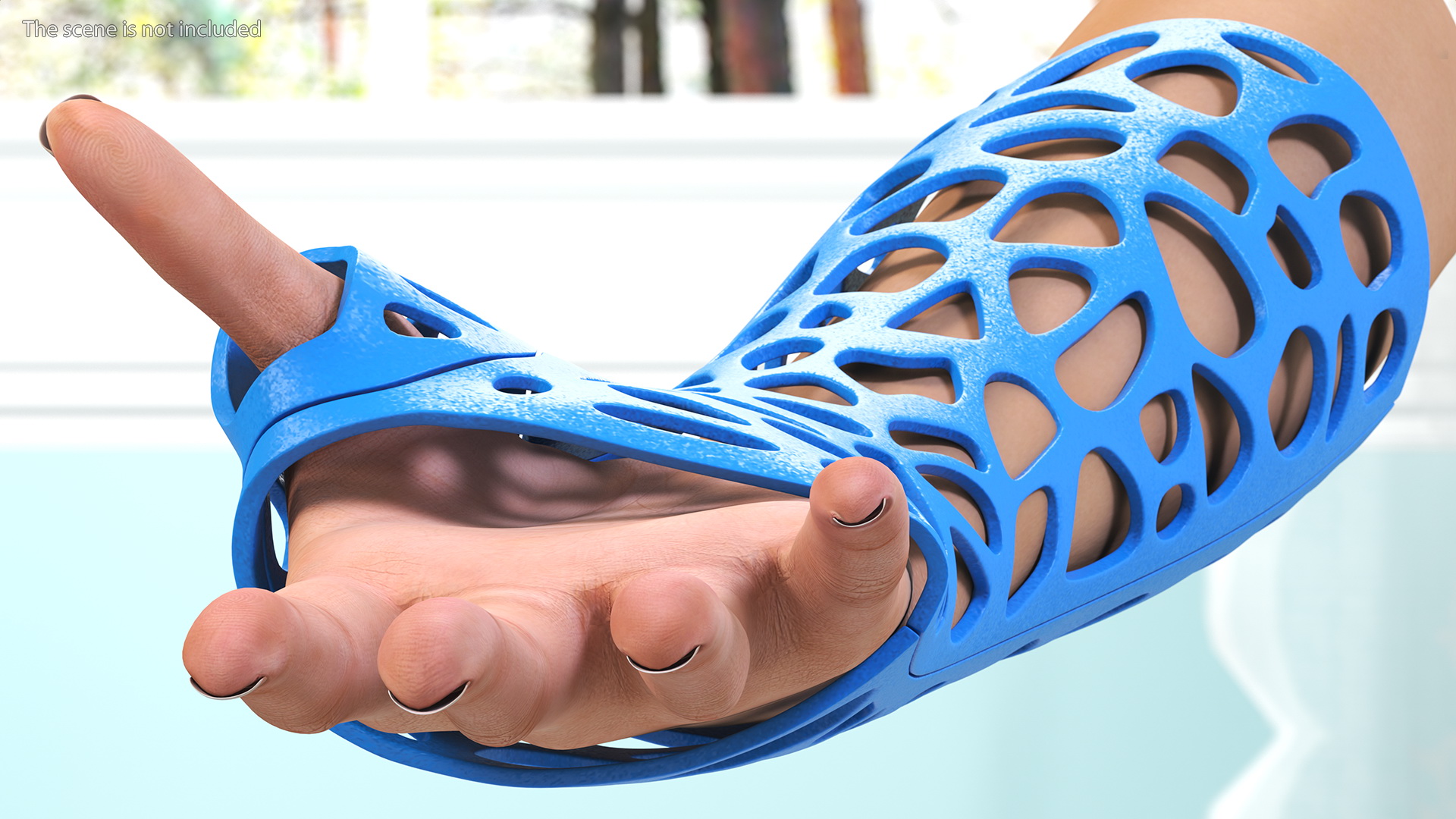 3D-Printed Orthopedic Cast On Hand 3D model