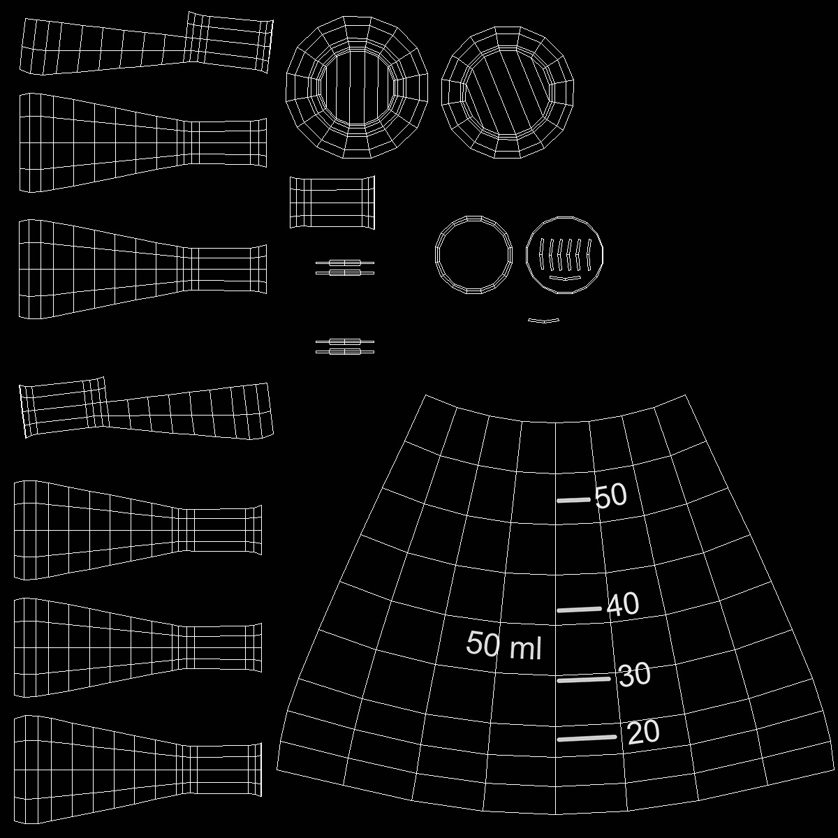 50ML Erlenmeyer Flask Empty 3D