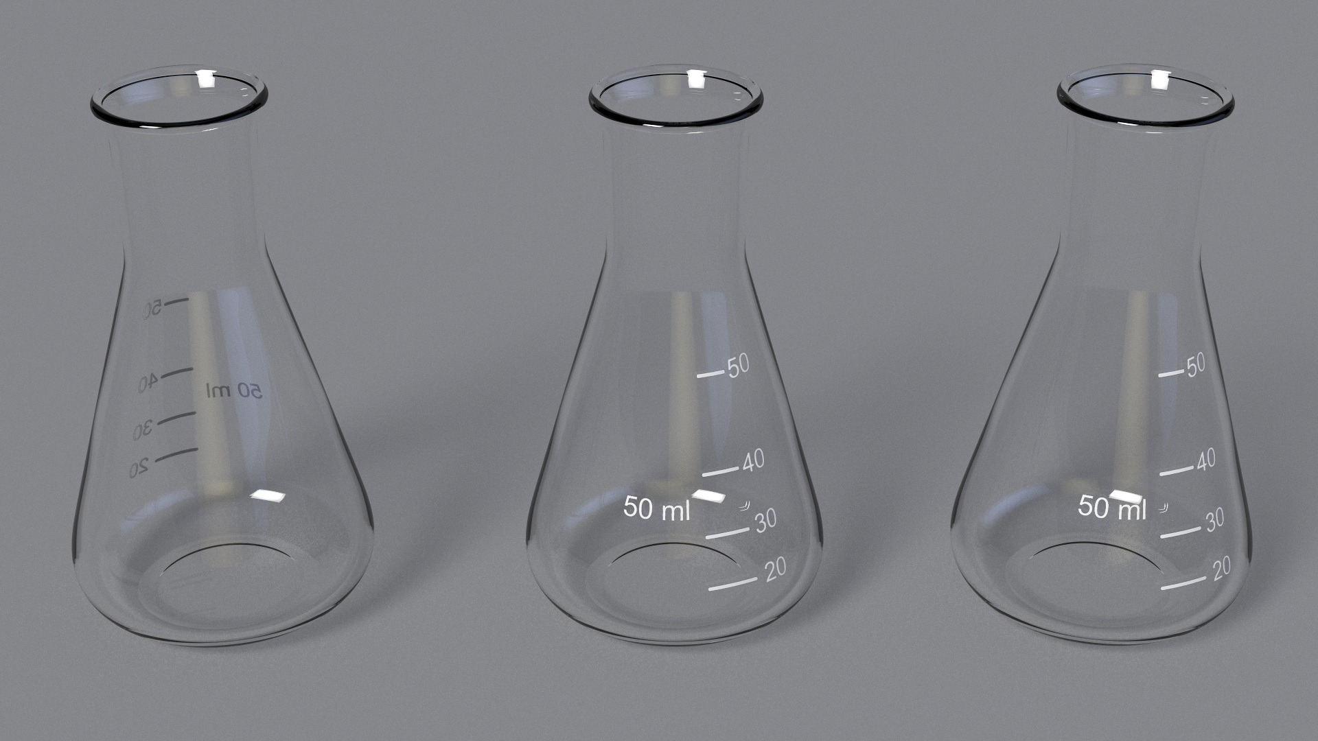 50ML Erlenmeyer Flask Empty 3D