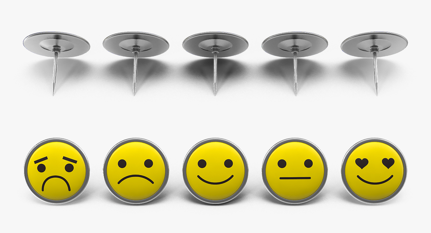 3D model Assorted Smiley Face Pins