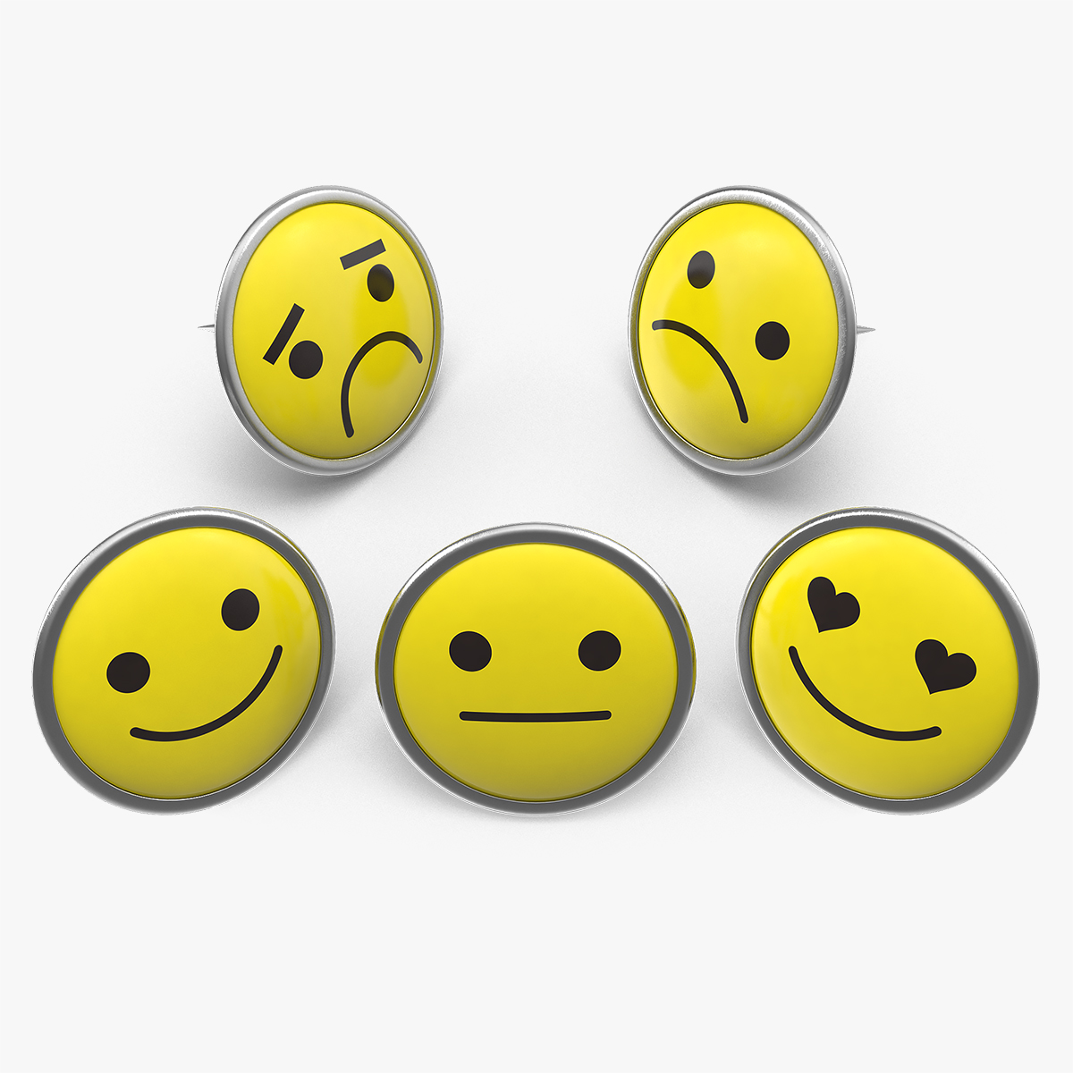 Assorted Smiley Face Pins, view 3