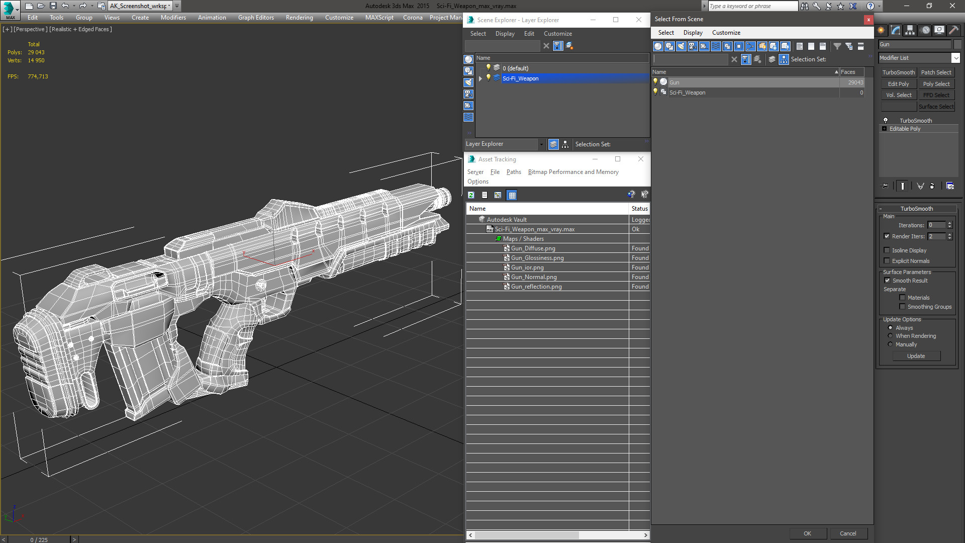 3D Sci-Fi Weapon model