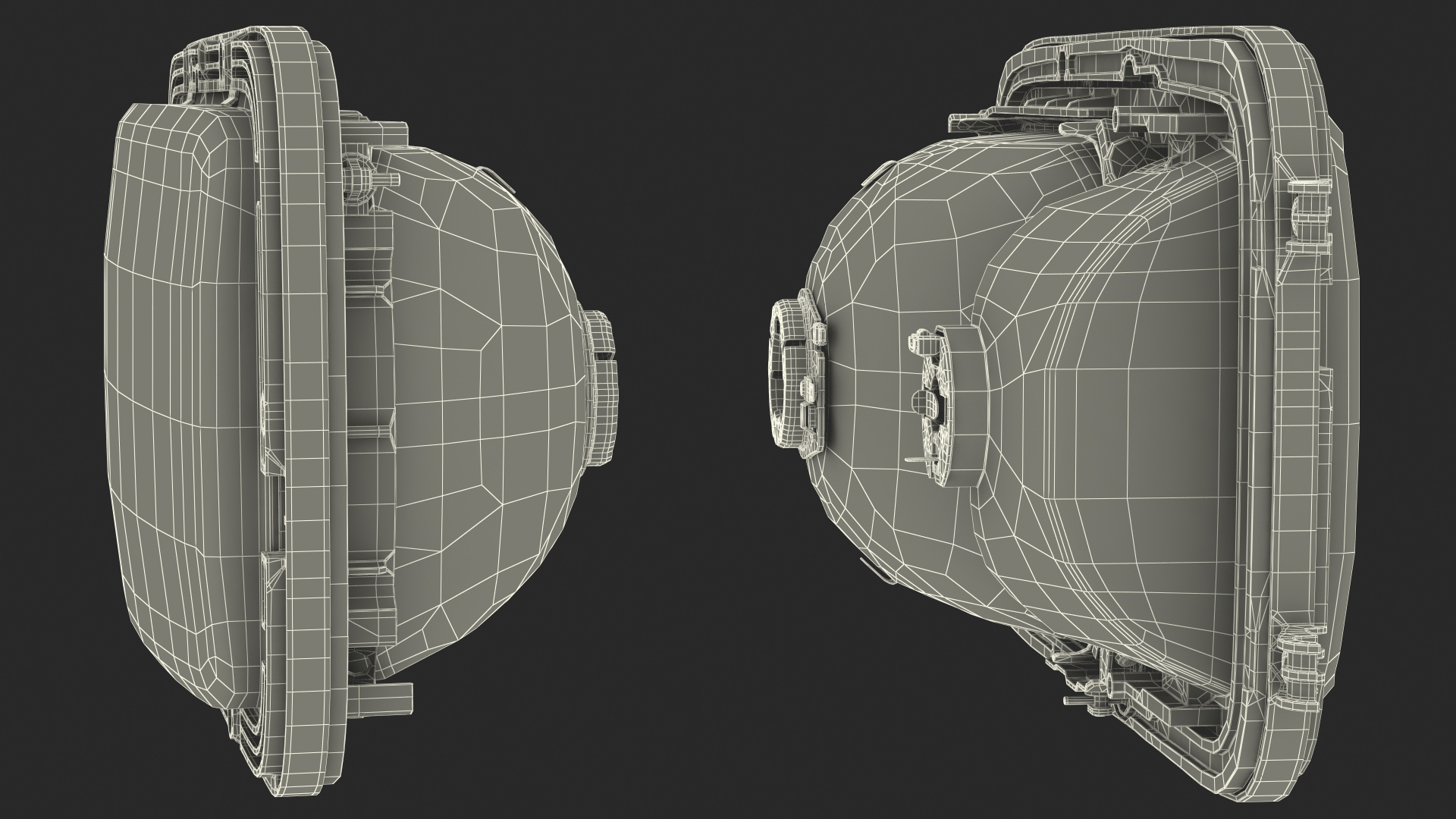 Right Rectangular Halogen H4 Truck Headlight 3D model
