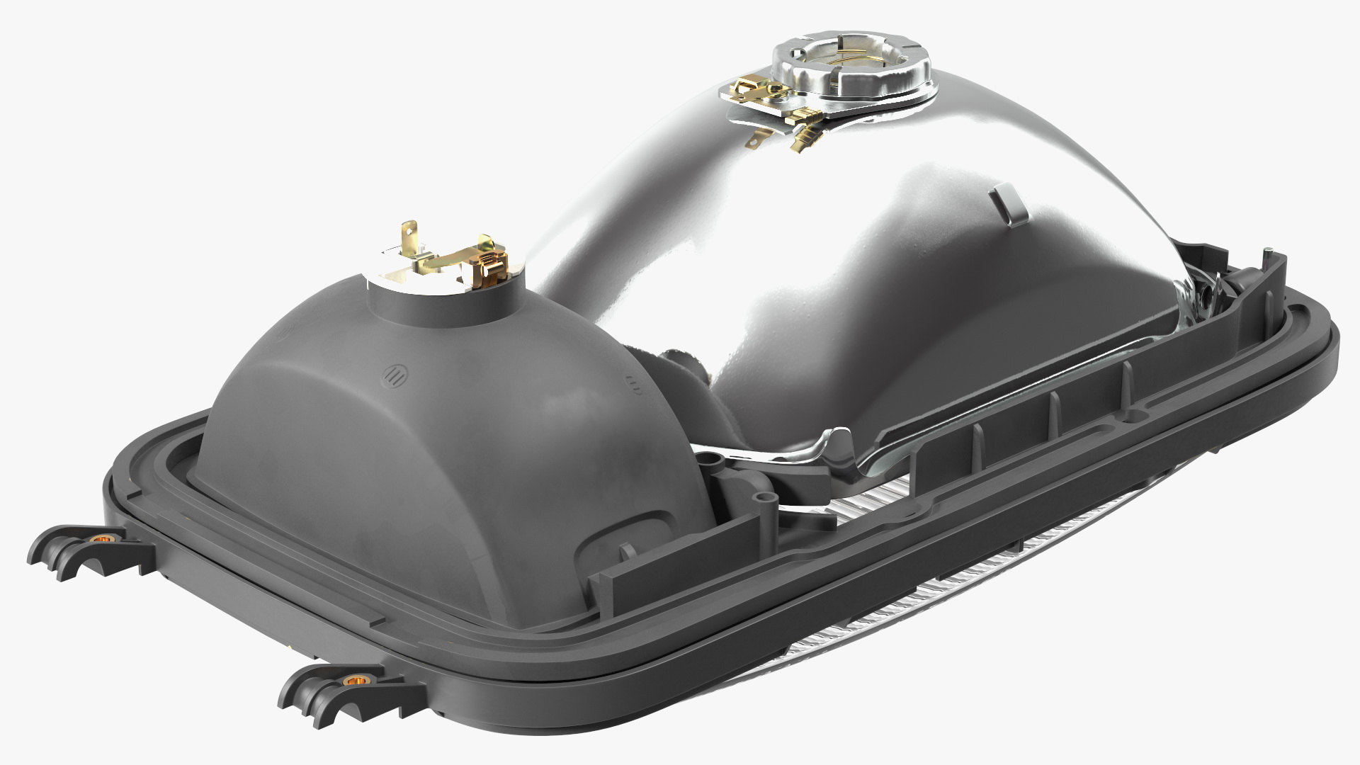 Right Rectangular Halogen H4 Truck Headlight 3D model