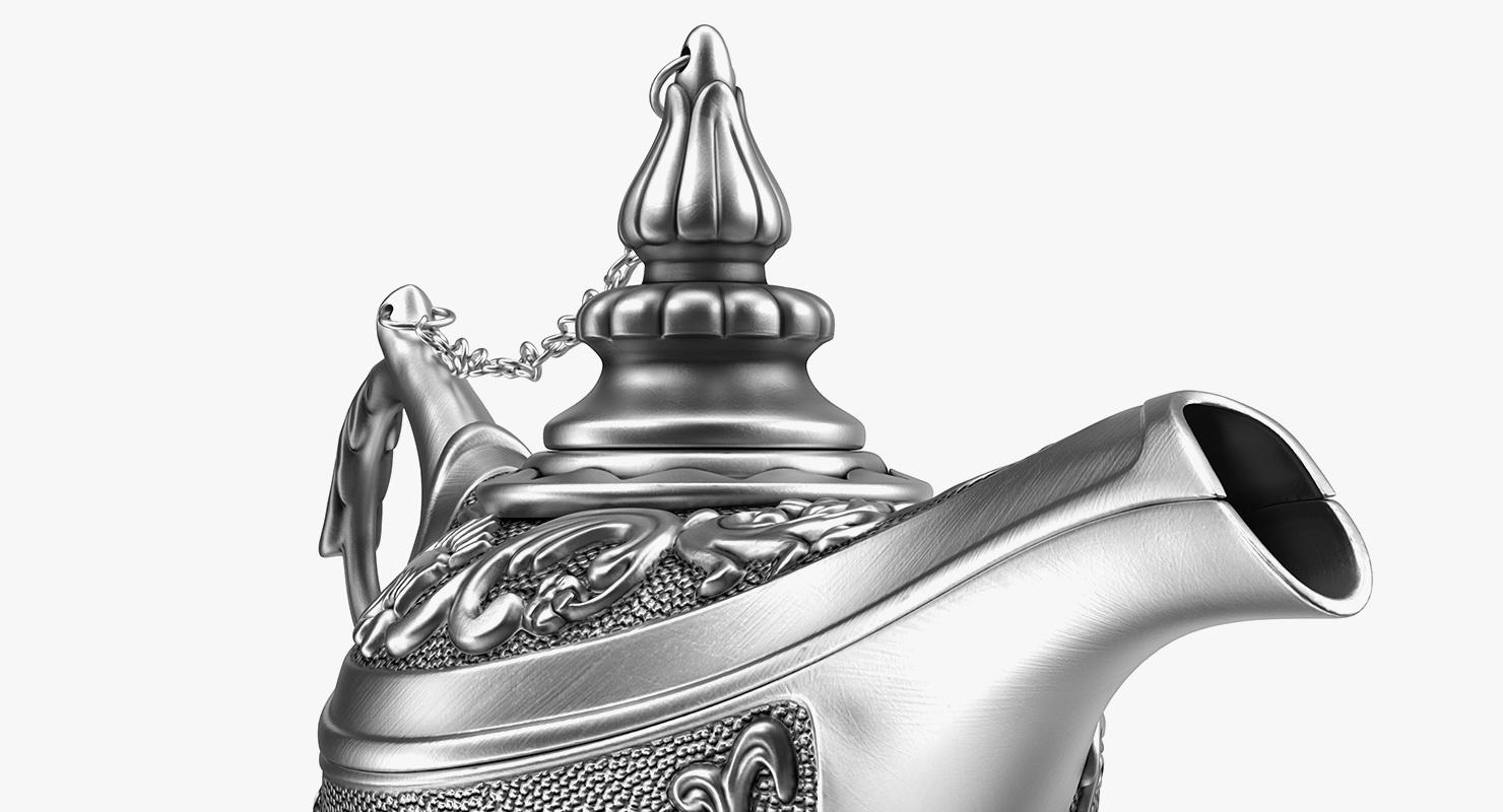3D model Antique Silver Magic Lamp