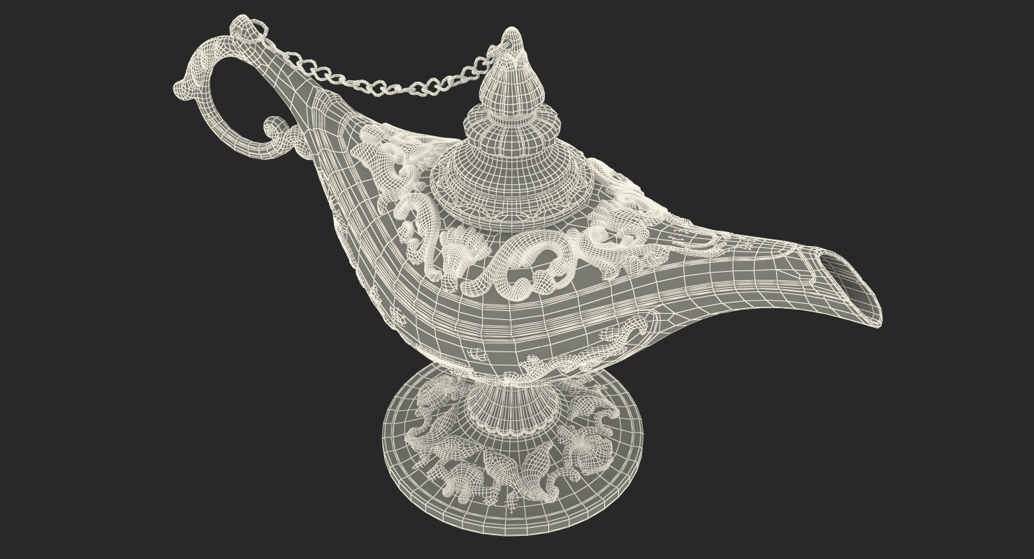 3D model Antique Silver Magic Lamp