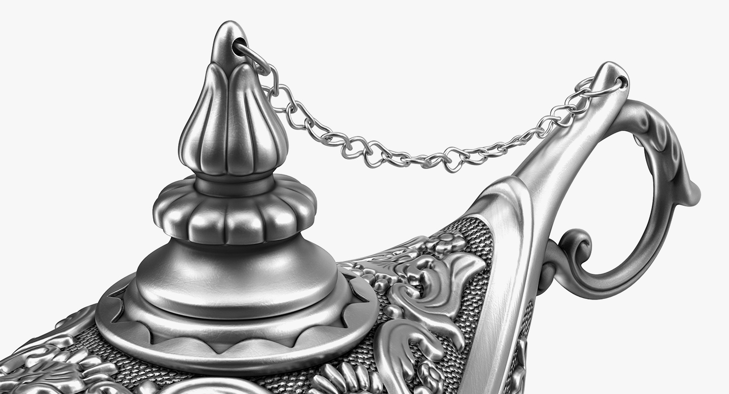 3D model Antique Silver Magic Lamp