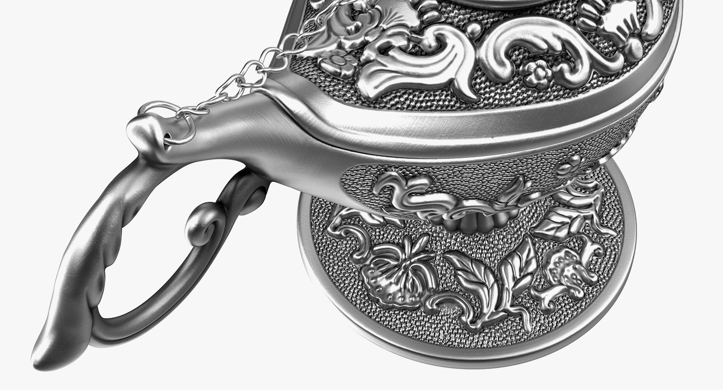 3D model Antique Silver Magic Lamp